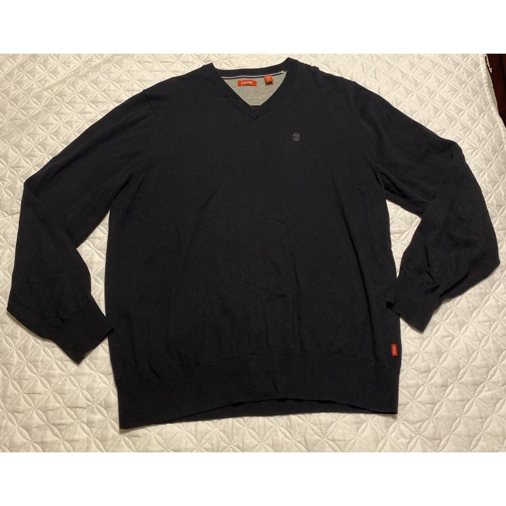 Black Izod V-neck sweater Large